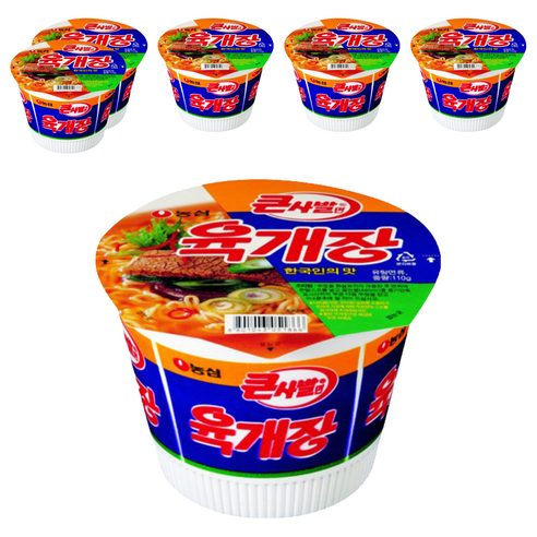 농심 육개장 큰사발 110 g, 6개