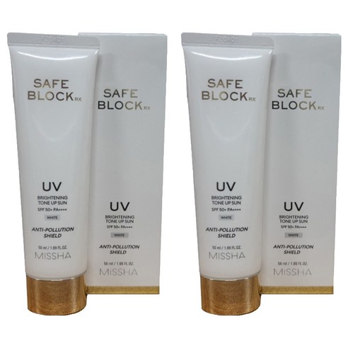 미샤 세이프 블록 RX 브라이트닝 톤업 선크림 SPF50+ PA++++, 50ml, 2개