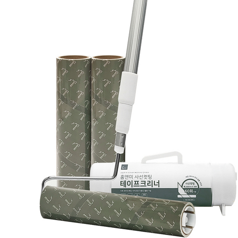 홈앤미 초강력 사선컷팅 대형 테이프클리너 3단 본품 + 리필 90회 2P, 24cm, 1세트