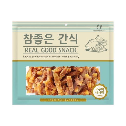 헬로도기 강아지 참좋은 건조간식, 혼합맛(고구마/사사미), 600g, 1개