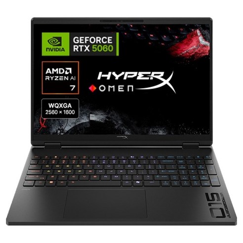 HP 2026 하이퍼엑스 오멘 15 라이젠 AI 7 450 지포스 RTX 5060, 쉐도우 블랙, 15-gb0163AX, 512GB, 16GB, Free DOS