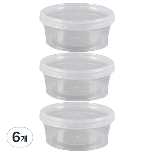 UH홈데코 그릭 요거트 밀폐소분 쿠키 스크류용기, 6개, 5호 260ml