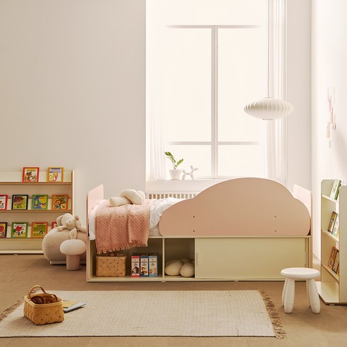 소르니아 아동용 토니 슬라이딩 빅 수납 침대 프레임 + 자동차 안전가드 세트 방문설치