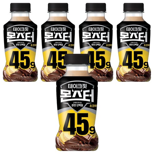 테이크핏 몬스터 초코바나나 근육이 마시는 완전 단백질, 350ml, 5개