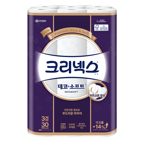 크리넥스 천연펄프 3겹 데코 앤 소프트 화장지 솔직 후기 | 실사용자 리뷰 분석 - 상품 이미지 1