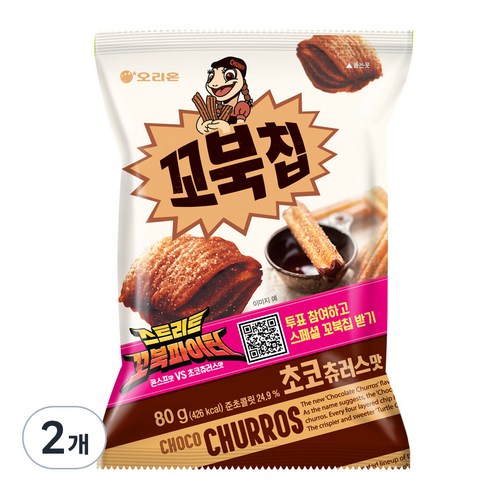 꼬북칩 초코츄러스, 80g, 2개