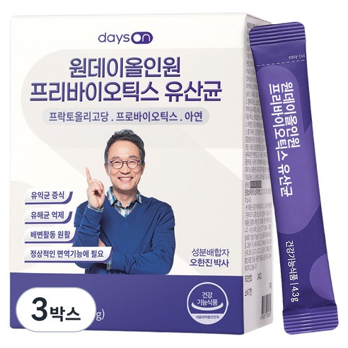 데이즈온 원데이 올인원 프리바이오틱스 유산균 30포, 3박스, 129g