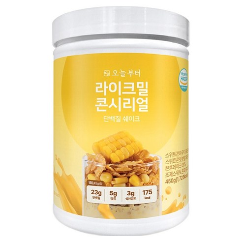 오늘부터 라이크밀 단백질 쉐이크 콘시리얼맛, 1개, 450g