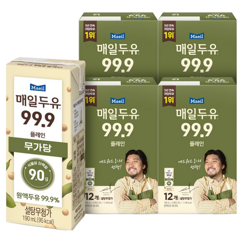 매일두유 99.9 플레인, 190ml, 48개