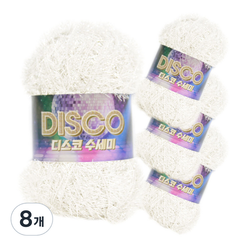 필립섬유 디스코 수세미실 60g, 100화이트, 8개