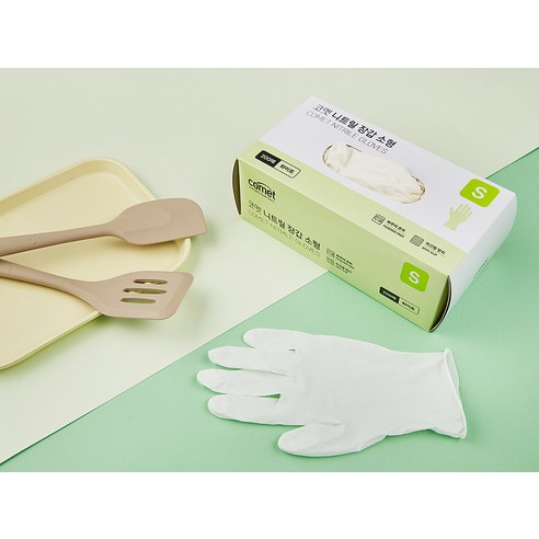 코멧 니트릴장갑 화이트 이미지 2