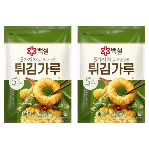 백설 5가지 재료로만 만든 튀김가루, 1kg, 2개