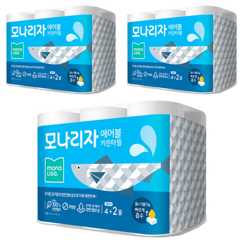 모나리자 에어볼 천연펄프 롤 키친타올 150매, 18개 솔직 후기 | 실사용자 리뷰 분석 - 상품 이미지 1