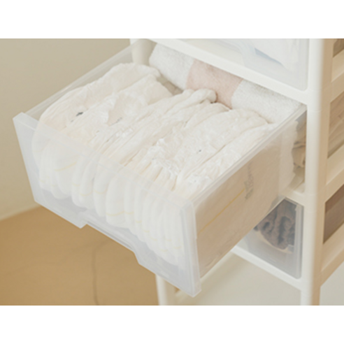 리뗀클로르 4단 아기트롤리 기저귀 보관함 후기 분석 - 바퀴 디테일