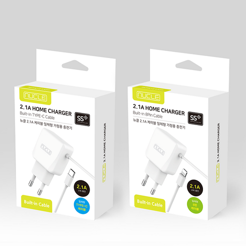 뉴클 2.1A 8핀 일체형 유선 고속충전기 이미지 4
