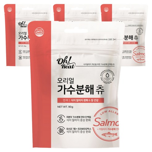 옵티펫 반려동물 오리얼 가수분해 츄 간식, 연어, 90g, 4개