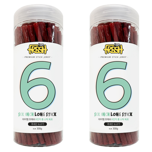 아이엠프레쉬 강아지 롱 스틱 육포, 소고기, 300g, 2개