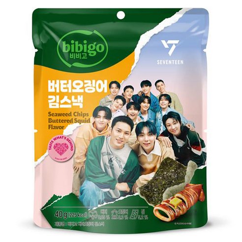 비비고 버터오징어 김스낵, 1개, 40g