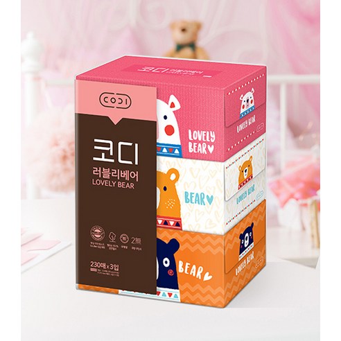 코디 러블리베어 천연펄프 미용티슈 2겹 솔직 후기 | 실사용자 리뷰 분석 - 상품 이미지 2