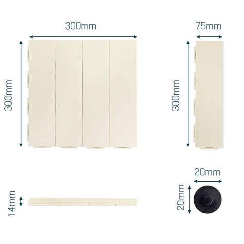 아임홈리빙 이지컷 꼼꼼한 인테리어 데크타일, 아이보리, 36개 후기 분석 - 전체 시공 이미지