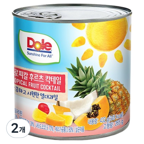 돌 후르츠 칵테일 원터치, 432g, 2개