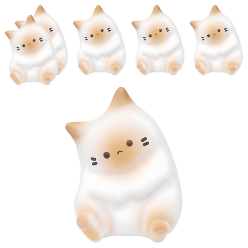 아가플러스 폭신 마시멜로우 고양이 스퀴시 랜덤발송, 6개