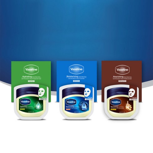 바세린 영양 시트 마스크, 1개입, 10개 후기 분석 - 개별 포장 디자인