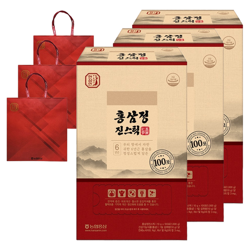 한삼인 홍삼정 진스틱 100p + 쇼핑백, 1kg, 3개