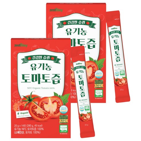 제스티지 NFC 유기농 토마토즙 스틱 14p 280g, 2개 실사용 후기 | 효과 있을까? 썸네일