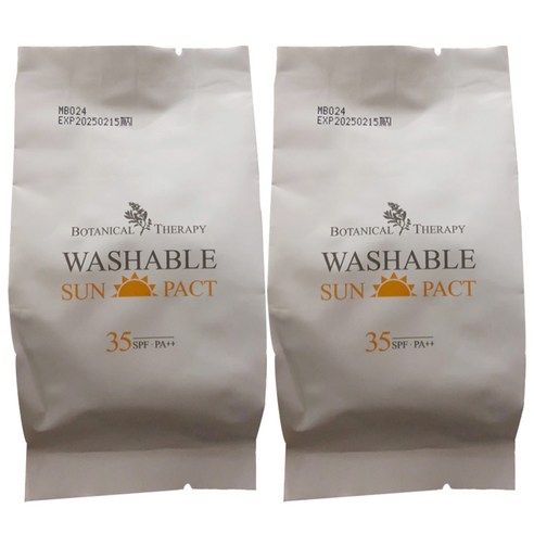 보타니컬테라피 워셔블 썬팩트 리필 SPF35 PA++, 15g, 2개