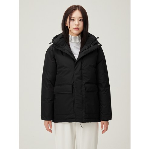 캐럿 덕다운 하프패딩 뒷면 및 하프 기장감 후기 이미지