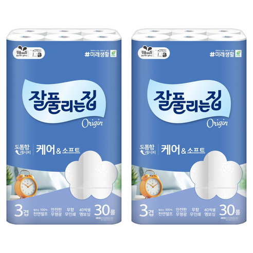 잘풀리는집 케어 앤 소프트 천연펄프 3겹 롤화장지 솔직 후기 | 실사용자 리뷰 분석 썸네일
