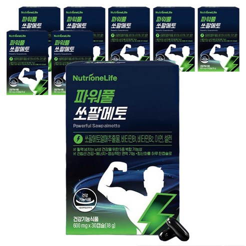 뉴트리원 파워풀 쏘팔메토 로르산 115, 30정, 8개