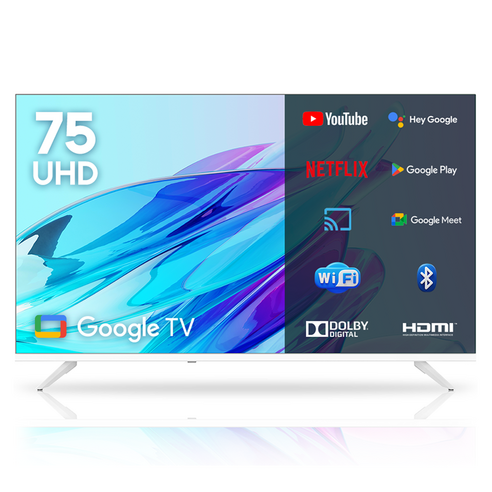 이노스 4K UHD LED 구글 3.0 화이트에디션 스마트 TV, 189cm, 75UHD Google, 무타공 벽걸이형(추가비용발생), 방문설치
