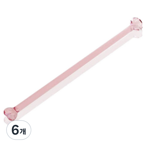 디에이트 홈카페 하트 롱스푼 머들러, 핑크, 6개