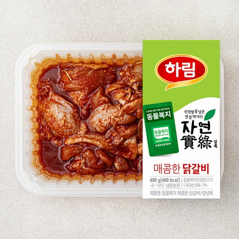 하림 동물복지 자연실록 매콤한 닭갈비 400g × 6개