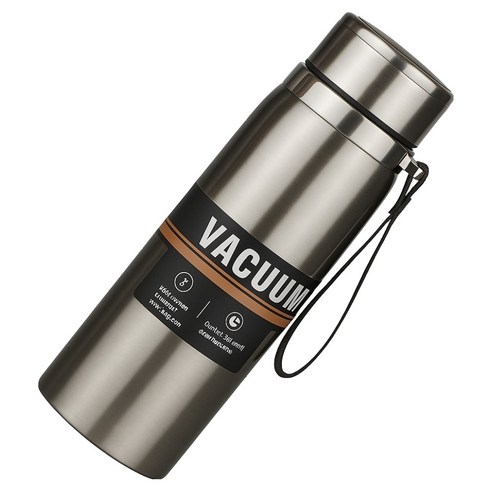 워터하마 대용량 진공 스테인레스 304 텀블러 스포츠 보온병, 실버, 1000ml, 1개