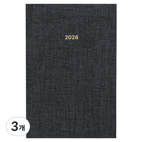 페이퍼리안 2026년 애티튜드 데일리 플래너 A6, 오닉스 블랙, 3개