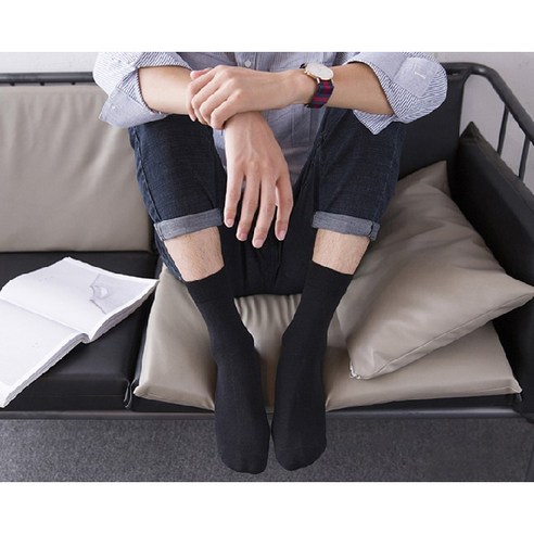 두발로 남성용 프리미엄 무지 중목 양말 후기 분석 - 상세 소재 및 질감