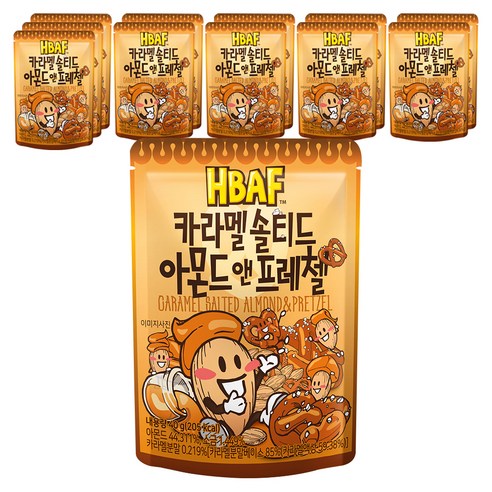 바프 카라멜 솔티드 아몬드 앤 프레첼, 40g, 12개