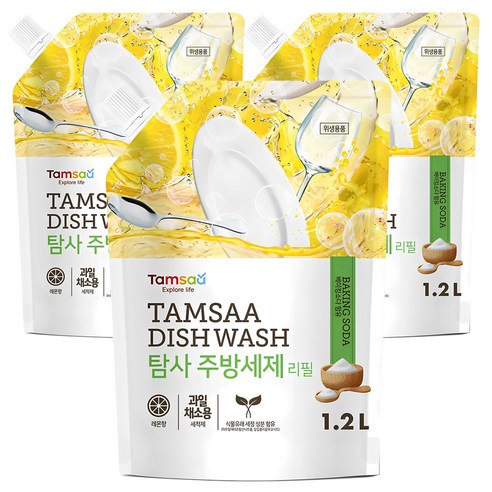 탐사 주방세제 리필, 1.2L, 3개