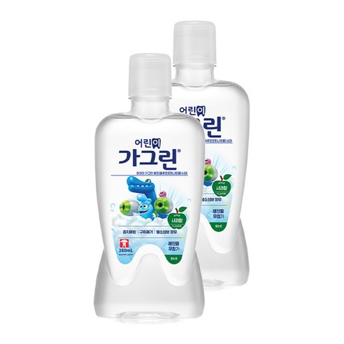 가그린 어린이용 구강세정제 딸기향 랜덤발송, 380ml, 2개
