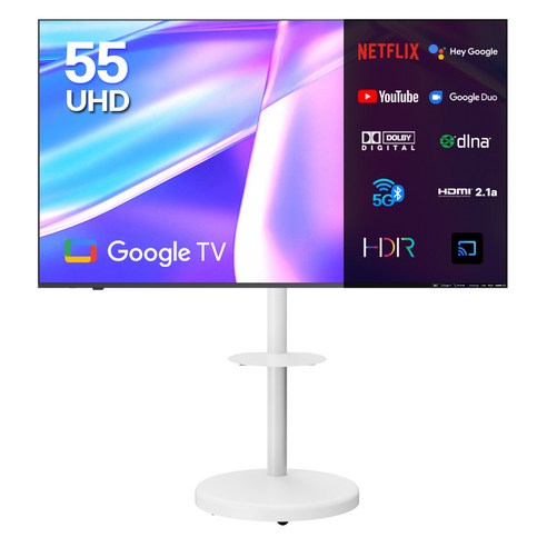 이노스 4K UHD LED TV + 대형 무빙 티비 스탠드 FS-30 화이트 세트 139.7cm(55인치) | S5501KU × 스탠드형 × 방문설치