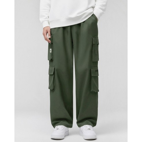 맨인모드 남성용 편한 밴딩 기모 안감 와이드 카고 바지 JY020 후기 분석 - 안감 기모 상세