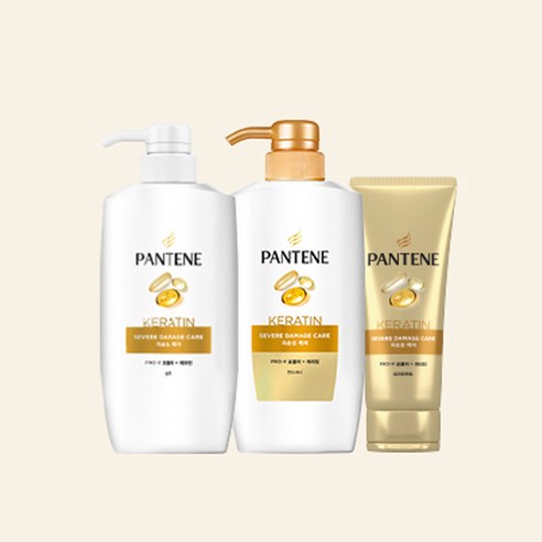 팬틴 케라틴 극손상케어 트리트먼트 220ml 3p + 샴푸 90ml 세트 후기 분석 - 제형 및 질감 확인