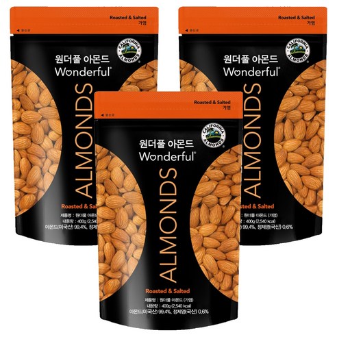 원더풀아몬드 가염, 400g, 3개