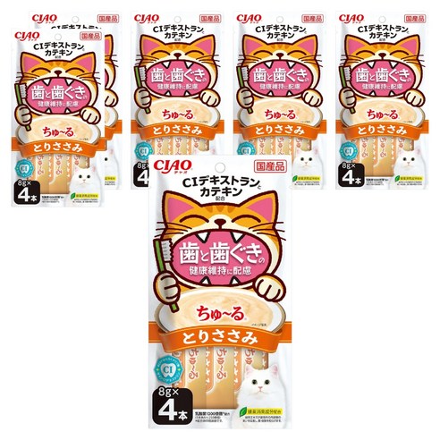 챠오츄르 고양이 짜먹는 간식 구강건강케어 4p, 닭가슴살, 32g, 6개