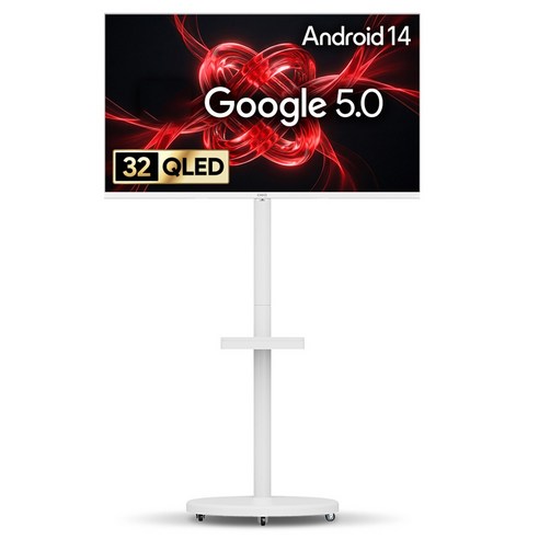 더함 FHD QLED 스마트돌비 AI 구글5.0 TV 화이트에디션 + 삼탠바이미 스탠드 라이트 세트, 81cm(32인치), NA321QLED(TV), MS22-241-W(스탠드), 이동형 스탠드, 고객직접설치