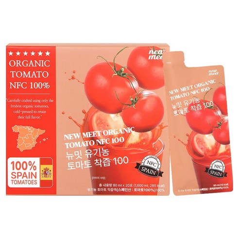 뉴밋 유기농 토마토 착즙 100, 1.6L, 1박스