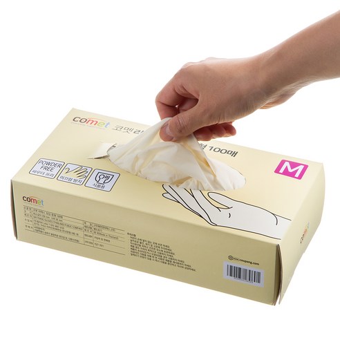 코멧 라텍스장갑 100매입 이미지 4